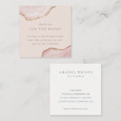 Carte De Visite Carré Merci Or Rose Blush pour remise sur commande (Devant / Derrière)