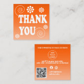 Carte De Visite Carré Merci Orange (Devant / Derrière)