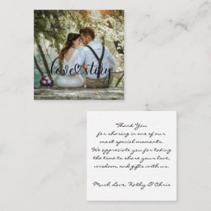 Carte De Visite Carré Merci photo Mariage Love Story