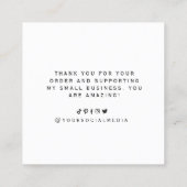 Carte De Visite Carré Merci Plante vert aquarelle (Dos)