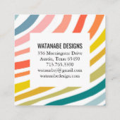 Carte De Visite Carré Merci pour commander Rainbow Minimalist Stripes (Dos)