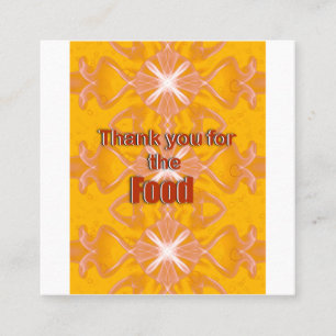 Carte De Visite Carré Merci pour la nourriture