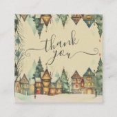 Carte De Visite Carré Merci pour Noël (Devant)