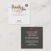 Carte De Visite Carré Merci pour soutenir mon entreprise (Devant / Derrière)