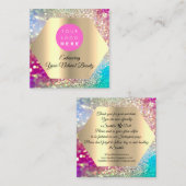 Carte De Visite Carré Merci Pour Votre Achat Logo De Luxe (Devant / Derrière)