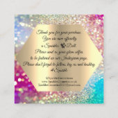 Carte De Visite Carré Merci Pour Votre Achat Logo De Luxe (Dos)