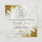 Carte De Visite Carré Merci Pour Votre Achat Or Et Marbre (Dos)