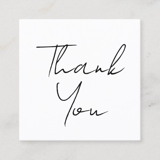 Carte De Visite Carré merci pour votre commande avec un script minimal m (Devant)