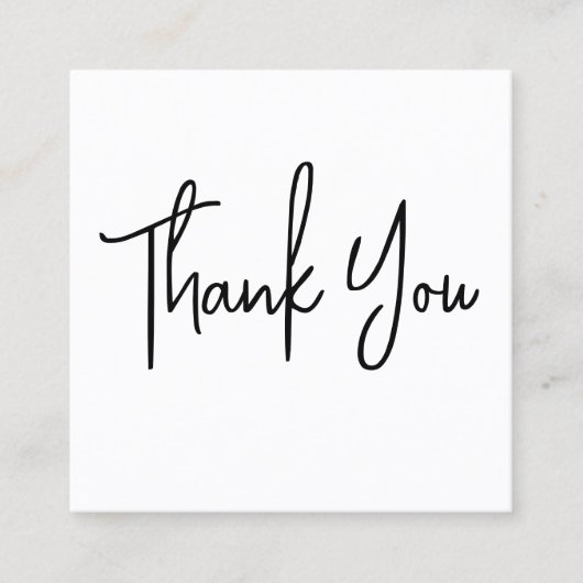 Carte De Visite Carré merci pour votre commande avec un script minimal m (Devant)