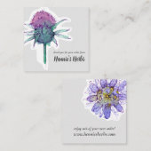 Carte De Visite Carré Merci Pour Votre Commande Médicinale Herbes Botani (Devant / Derrière)