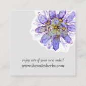 Carte De Visite Carré Merci Pour Votre Commande Médicinale Herbes Botani (Dos)