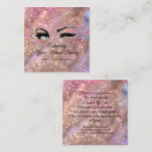 Carte De Visite Carré Merci Pour Votre Rose De Maquillage D'Achat (Devant / Derrière)