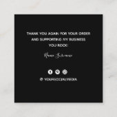 Carte De Visite Carré Merci Rose floral (Dos)