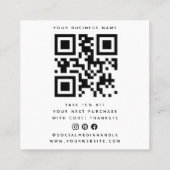 Carte De Visite Carré Merci Simple Pour Votre Code Qr De Commande (Dos)