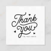 Carte De Visite Carré Merci Simple Pour Votre Code Qr De Commande (Devant)