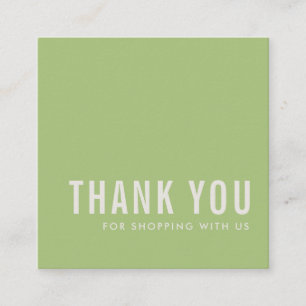 CARTE DE VISITE CARRÉ MERCI VERT JAUNE MINIMAL SIMPLE ÉLÉGANT