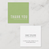 CARTE DE VISITE CARRÉ MERCI VERT JAUNE MINIMAL SIMPLE ET ÉLÉGANT (Devant / Derrière)