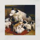 CARTE DE VISITE CARRÉ MÈRE CHIEN AVEC DOGGIES (Dos)