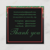 CARTE DE VISITE CARRÉ MERRY & BRILLANT SCRIPT DE NOËL MONOGRAMME PERSONN (Dos)