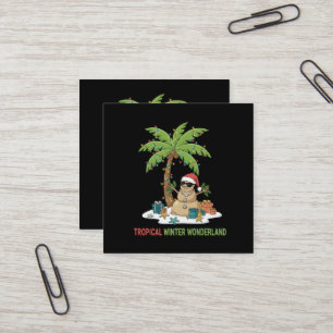 Carte De Visite Carré Merveilleux hiver tropical   Noël drôle