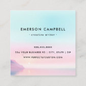 Carte De Visite Carré Message de devis personnalisé soleil aquarelle sur (Dos)