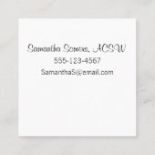 Carte De Visite Carré Message encourageant avec les oiseaux et le jardin (Dos)