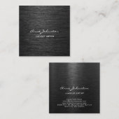 Carte De Visite Carré Métal brossé noir (Devant / Derrière)