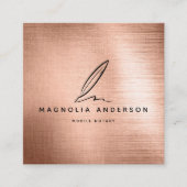 Carte De Visite Carré Métal brossé pour Rose Notaire Mobile (Devant)