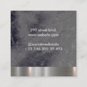 Carte De Visite Carré Métal Trim Marbre noir Variation (Dos)