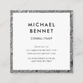 Carte De Visite Carré Métallique argenté monogramme (Dos)