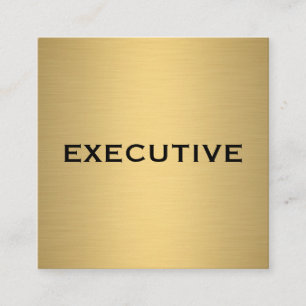 Carte De Visite Carré Métallique minimaliste Faux Gold