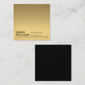 Carte De Visite Carré Métallique Or Professionnel Simple (Devant / Derrière)