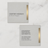 Carte De Visite Carré Métallurgie Or Cuir blanc (Devant / Derrière)