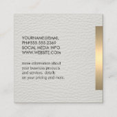 Carte De Visite Carré Métallurgie Or Cuir blanc (Dos)