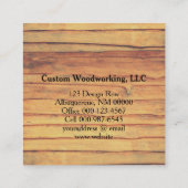 Carte De Visite Carré Métier de scie circulaire verte rustique (Dos)