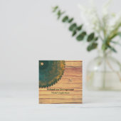 Carte De Visite Carré Métier de scie circulaire verte rustique (Debout devant)