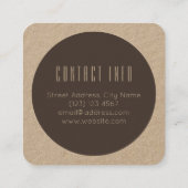 Carte De Visite Carré Métier géométrique moderne monotone de style (Dos)