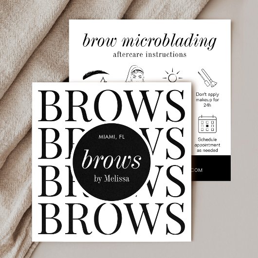 Carte De Visite Carré Microblading Brows Minimalist