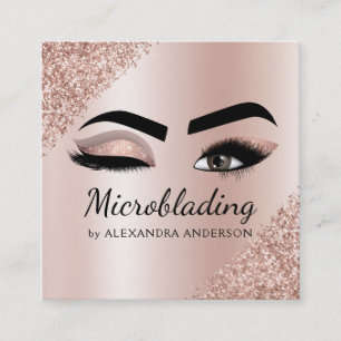 Carte De Visite Carré Microblading Eyebrows Brows Parties scintillant Ro