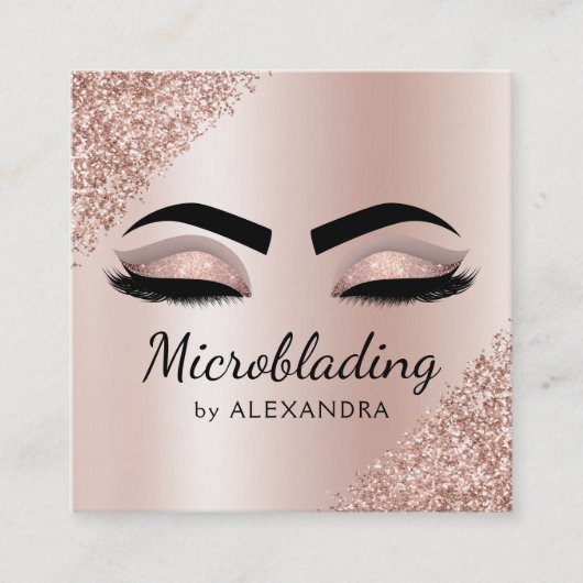 Carte De Visite Carré Microblading Eyebrows Brows Parties scintillant Ro (Devant)