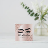 Carte De Visite Carré Microblading Eyebrows Brows Parties scintillant Ro (Debout devant)