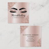 Carte De Visite Carré Microblading Eyebrows Brows Parties scintillant Ro (Devant / Derrière)