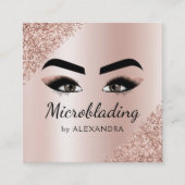 Carte De Visite Carré Microblading Eyebrows Brows Parties scintillant Ro (Devant)