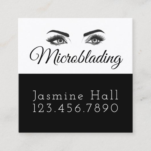 Carte De Visite Carré Microblading, sourcils, tatouage, Maquillage perma (Devant)