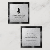 Carte De Visite Carré Microphone (Devant / Derrière)