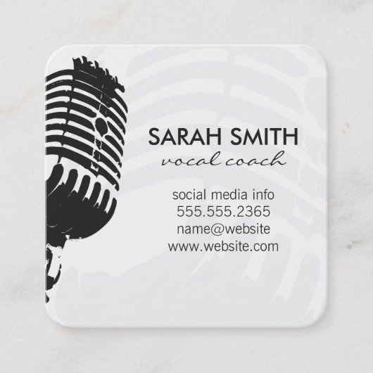 Carte De Visite Carré Microphone (Devant)