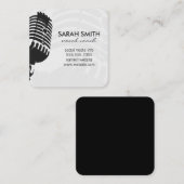 Carte De Visite Carré Microphone (Devant / Derrière)