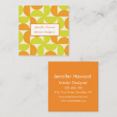 Carte De Visite Carré Mid Century Half Circles Orange and Yellow (Devant / Derrière)