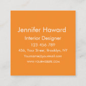 Carte De Visite Carré Mid Century Half Circles Orange and Yellow (Dos)