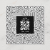 Carte De Visite Carré Mid Century Modern Geometric Arch Black White (Devant)